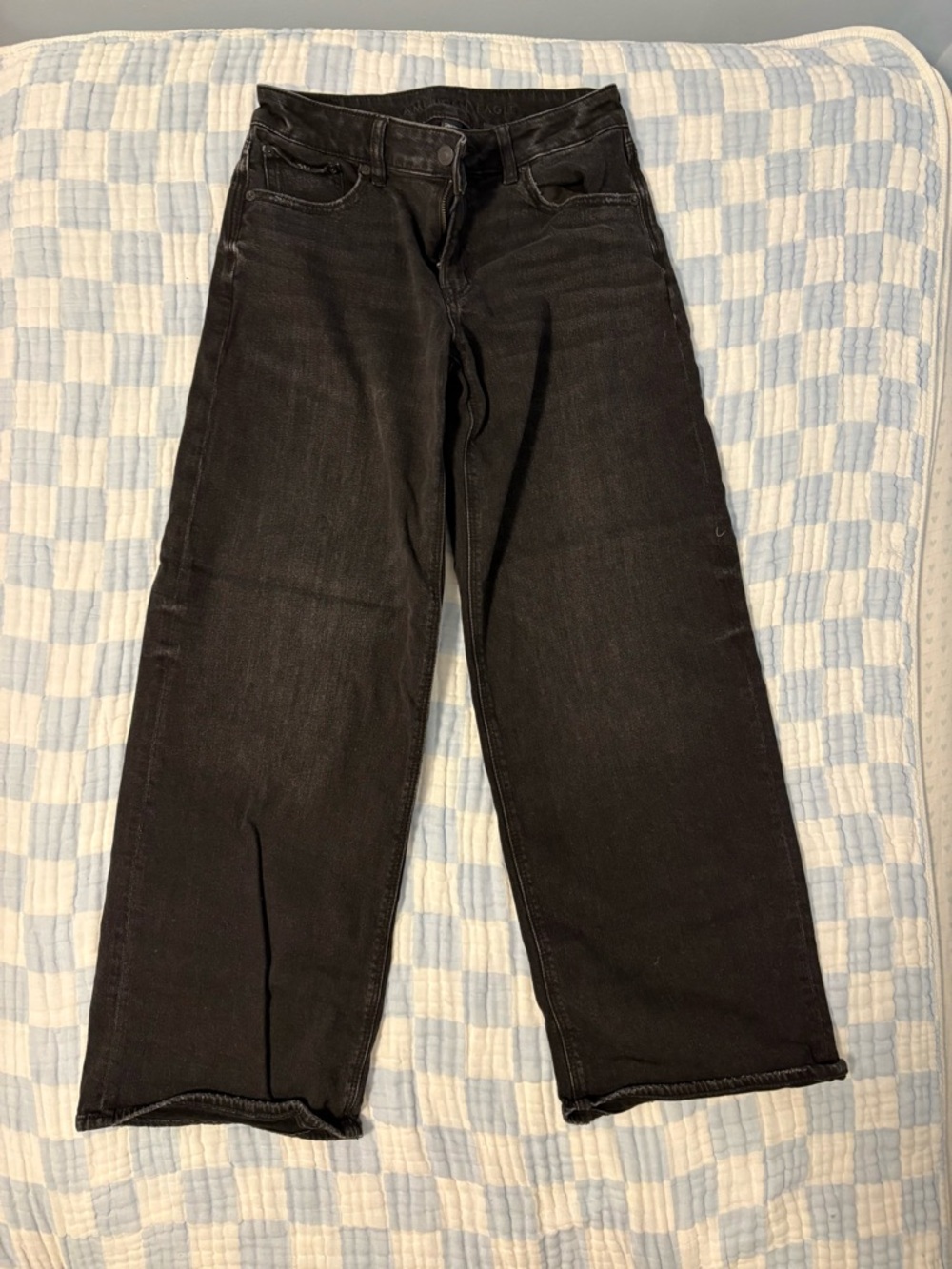 American Eagle Outfitters Relaxed Black Wide-Leg Jeans